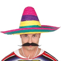 Chapeau mexicain multicolore - 60 cm