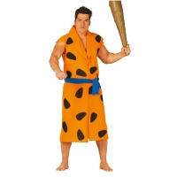 Costume d'homme des cavernes orange avec ceinture pour hommes