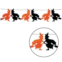Guirlande de sorcières orange et noire - 3,00 m