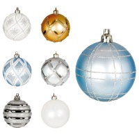 Boules de Noël aux motifs assortis 6 cm - 6 unités