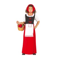 Costume d'aubergiste rouge pour filles