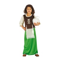 Costume d'aubergiste vert pour filles