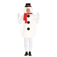 Costume de bonhomme de neige avec écharpe et chapeau pour adultes