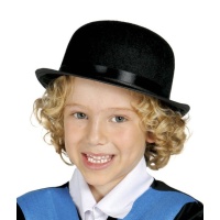 Chapeau melon noir pour enfants - 55 cm