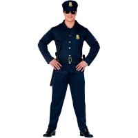 Costume de policier avec casquette pour hommes