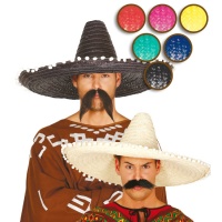 Chapeau mexicain avec pompoms - 60 cm