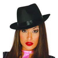 Chapeau noir avec ruban noir - 60 cm