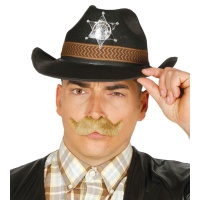 Chapeau de shérif noir pour adultes - 60 cm