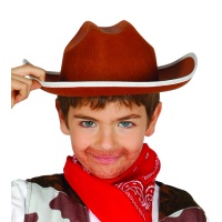 Chapeau de cow-boy marron pour enfants - 55 cm
