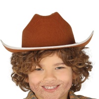 Chapeau de cow-boy marron pour enfants - 55 cm