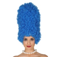 Perruque bleue avec coiffure haute