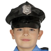 Casquette de police noire pour enfants - 62 cm