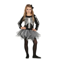 Costume de squelette avec tulle pour filles