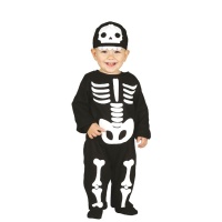 Costume de bébé squelette avec capuche