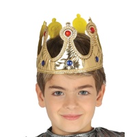 Couronne de roi en tissu doré pour enfants