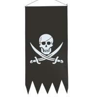 Décoration Tête de mort de pirate noir - 43 x 86 cm