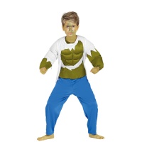 Costume de super-héros musclé vert pour enfants