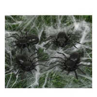 Araignées noires 10 cm - 4 pièces