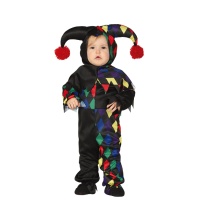 Costume d'Arlequin avec des losanges colorés pour bébés