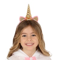 Serre-tête licorne doré pour enfants