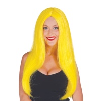 Perruque de cheveux longs jaunes