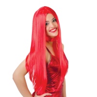 Perruque de cheveux rouges longs