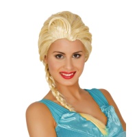 Perruque blonde avec tresse princesse