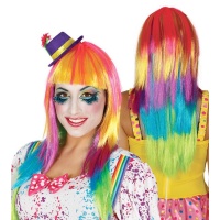 Perruque de clown multicolore