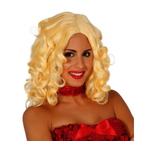 Perruque blonde avec cheveux ondulés