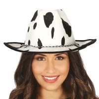 Chapeau de cowgirl noir et blanc - 57 cm