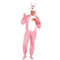 Costume de lapin rose et blanc pour adultes