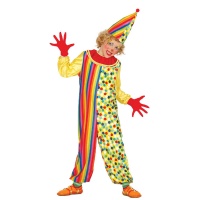 Costume de clown à pois colorés pour enfants