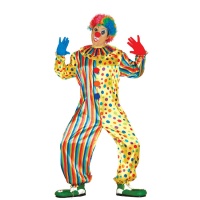 Costume de clown à pois colorés pour hommes