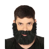 Barbe noire touffue