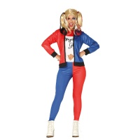 Costume Harley Supervillain pour femmes rouge et bleu