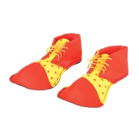 Chaussures de clown rouge et jaune - 35 cm