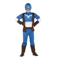 Costume de capitaine masqué bleu pour enfants
