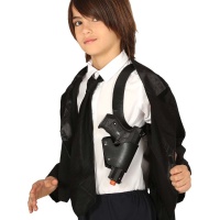 Couteau de poche de police noir avec pistolet pour enfants
