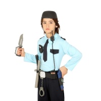 Ceinture avec accessoires et casque de police pour enfants