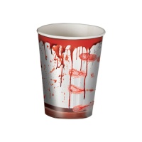 Tasses en carton teintées de sang de 256 ml - 6 pièces.