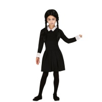 Costume de fille de famille effroyable avec robe pour enfants