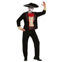 Costume du jour des morts avec noeud papillon pour hommes