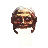 Couverture de papier toilette avec visage de zombie