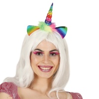 Bandeau licorne arc-en-ciel