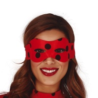 Masque rouge à pois noirs