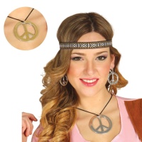 Ensemble hippie avec ruban, boucles d'oreilles et collier