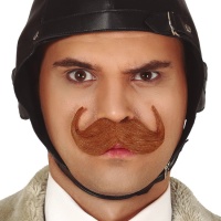 Moustache brune large avec des pointes