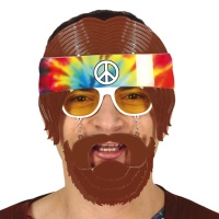Lunettes de hippie avec une barbe brune