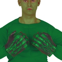 Grands gants verts de super-héros en latex