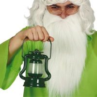Lanterne verte avec lumière - 17 cm